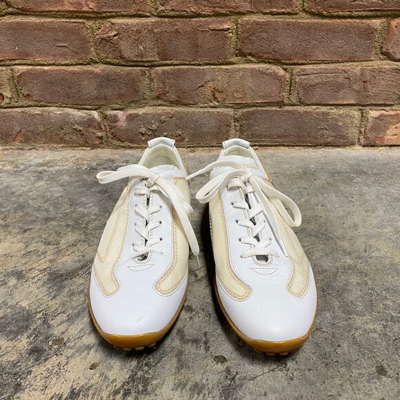 Tod’s White & Cream Leather Sneaker Size 7 - Picture 3 of 11
